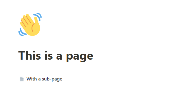 A Notion page with a nested sub-page.