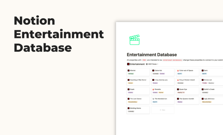 Notion Entertainment Database Template