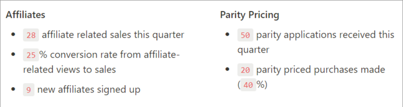 Some of the finance-related metrics we review.