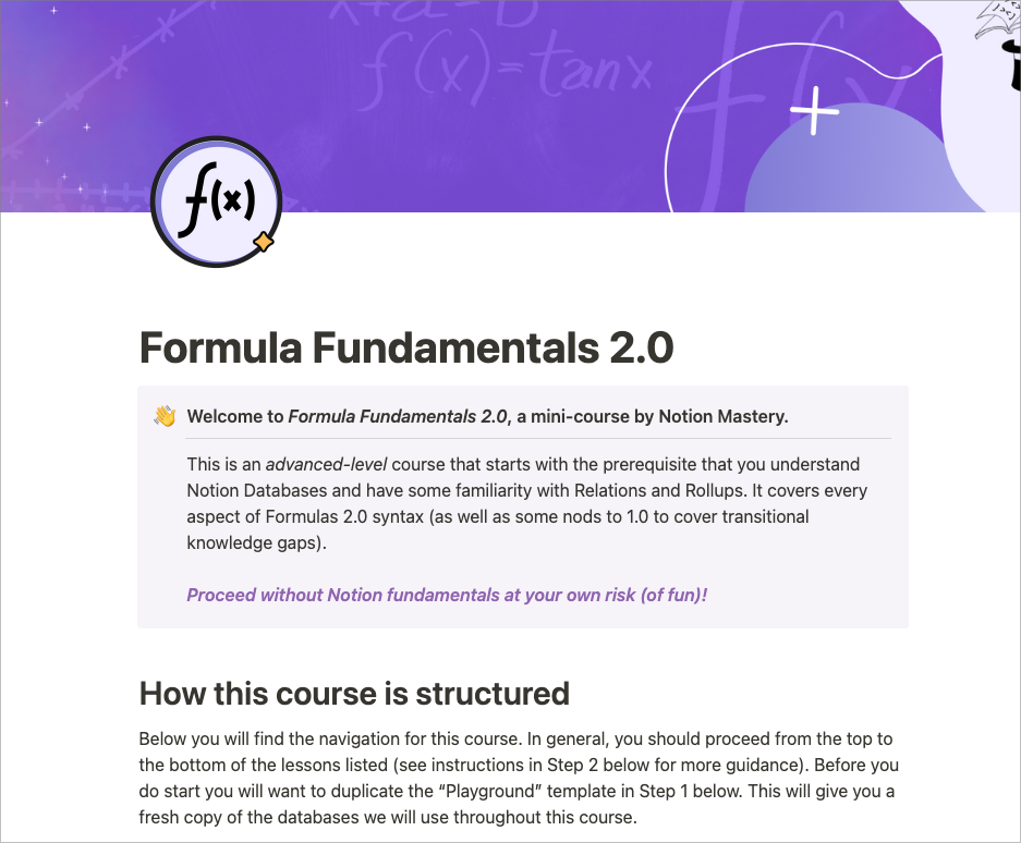 Formula Fundamentals 2.0