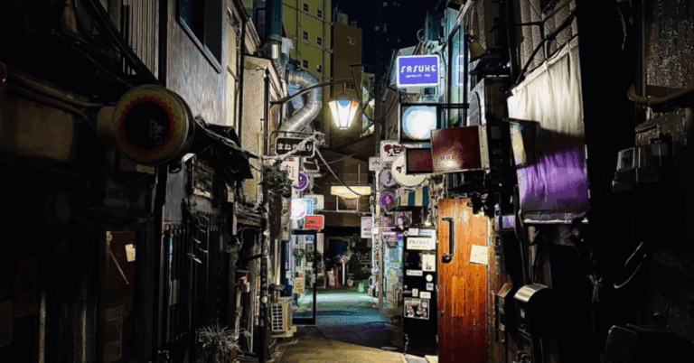 An alleyway in Japan at Night