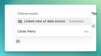 Linked view of data source